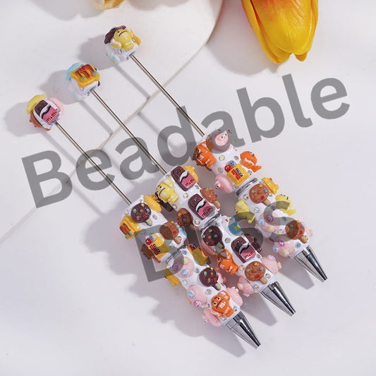 Beadable Clay Pens with Candy Chip Series and AB Rhinestones