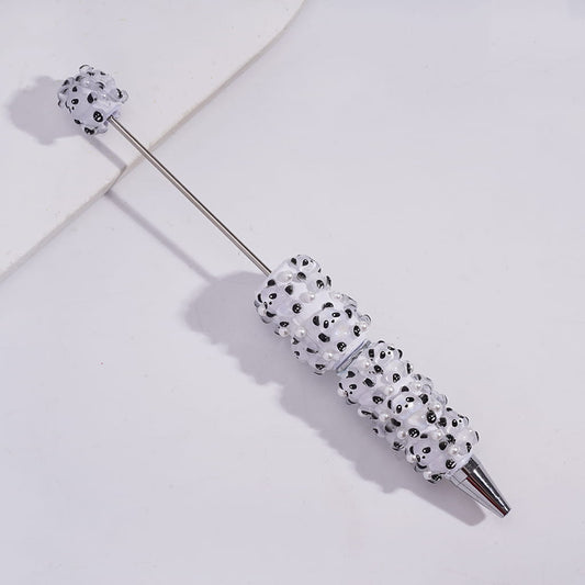 Beadable Clay Pens with Sparkling Panda and White Pearls