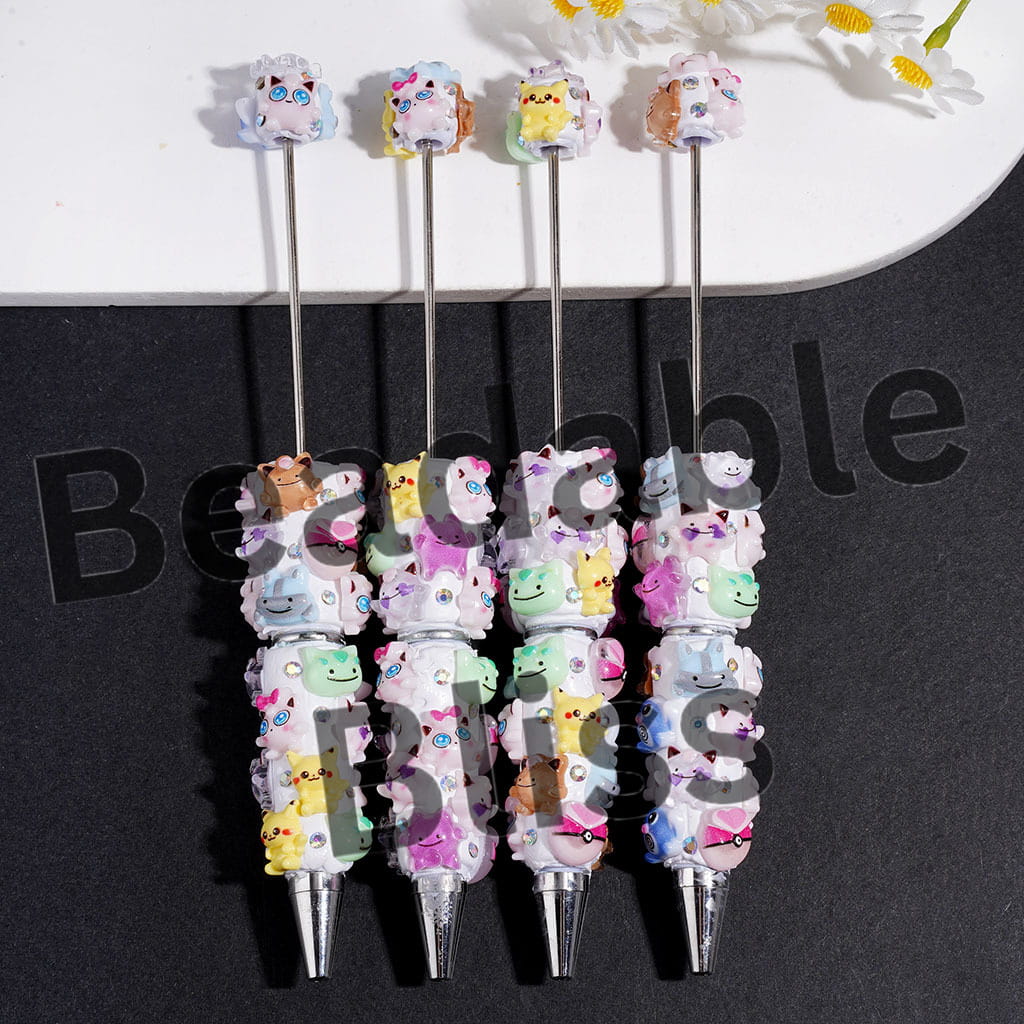 Small Monster Character Series and AB Rhinestones Beadable Clay Pens