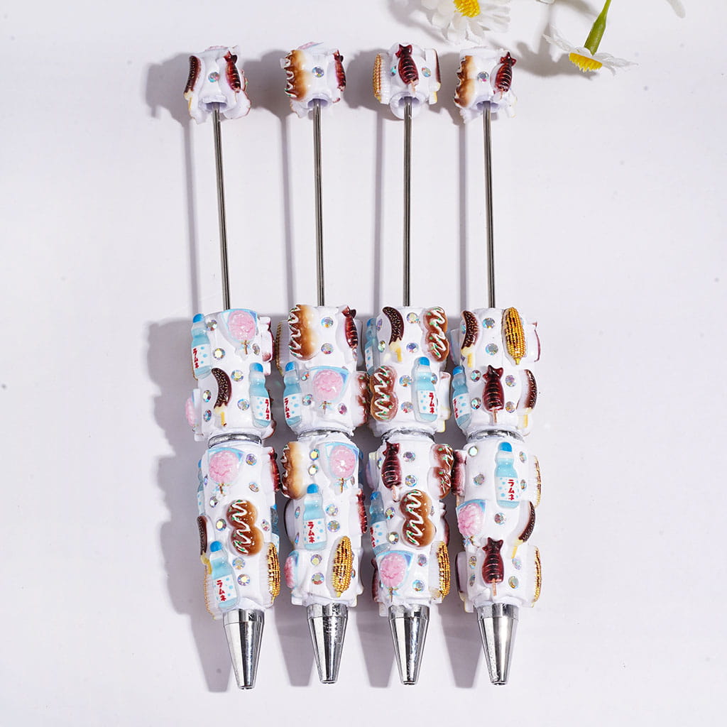 Food Beverage Theme and AB Rhinestones Beadable Clay Pens