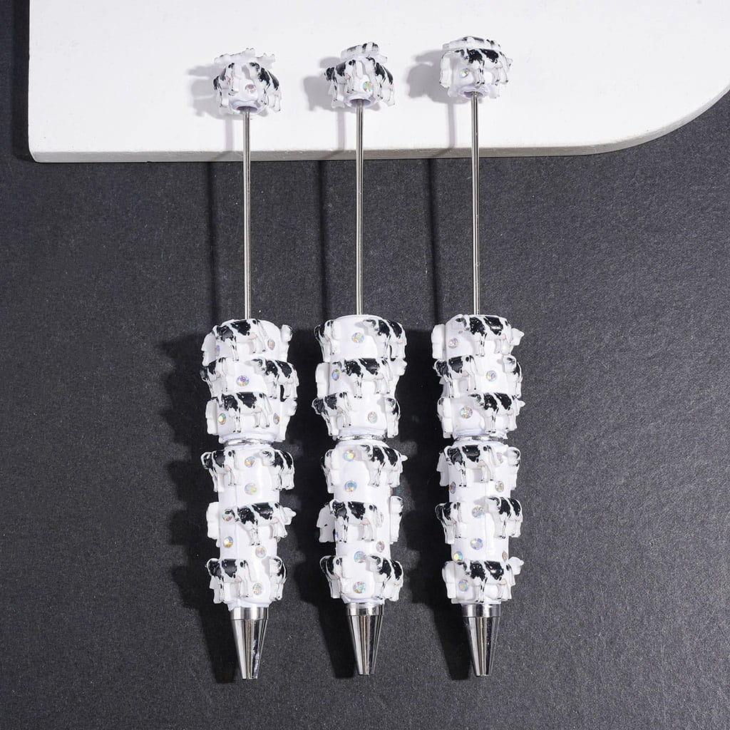 Dairy Cattle and AB Rhinestones Beadable Clay Pens