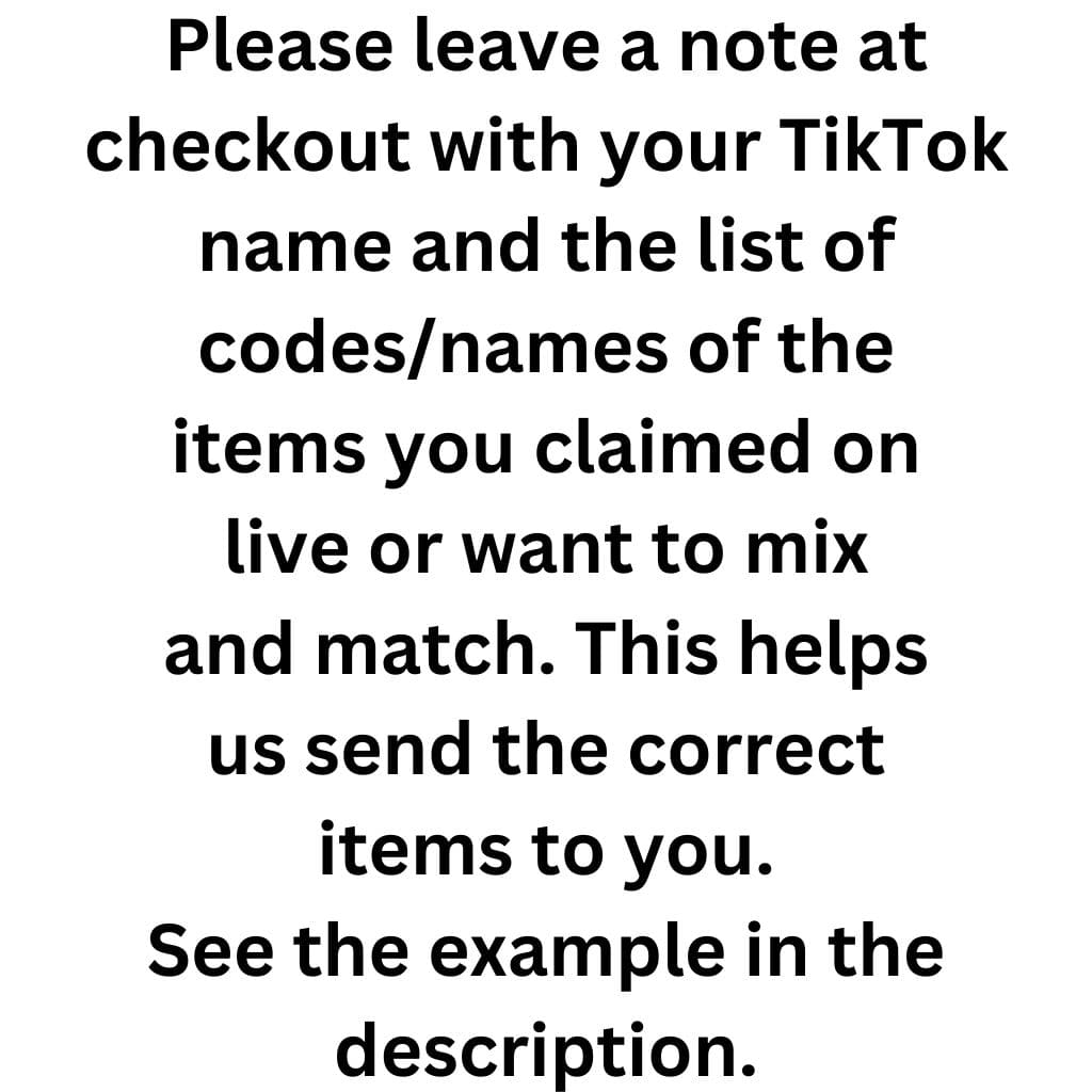 TikTok Live Stream Claims | Mix & Match Orders | PLEASE READ THE DESCRIPTION