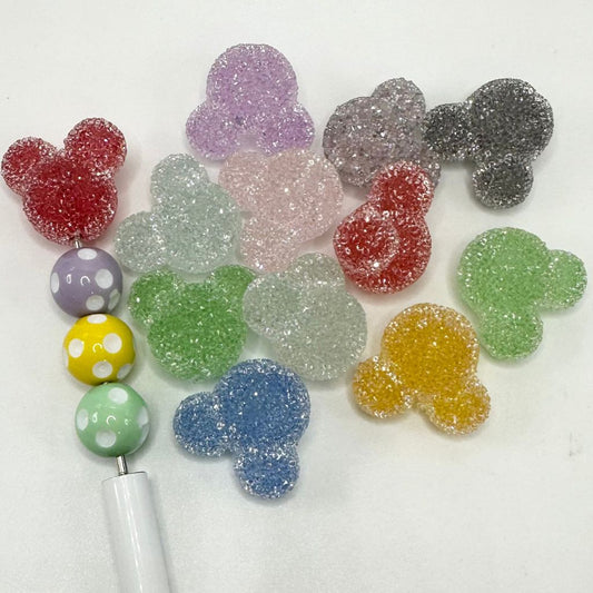 Mick Mouse Head Sugar Beads, Acrylic Beads, 24*28mm Random Mix