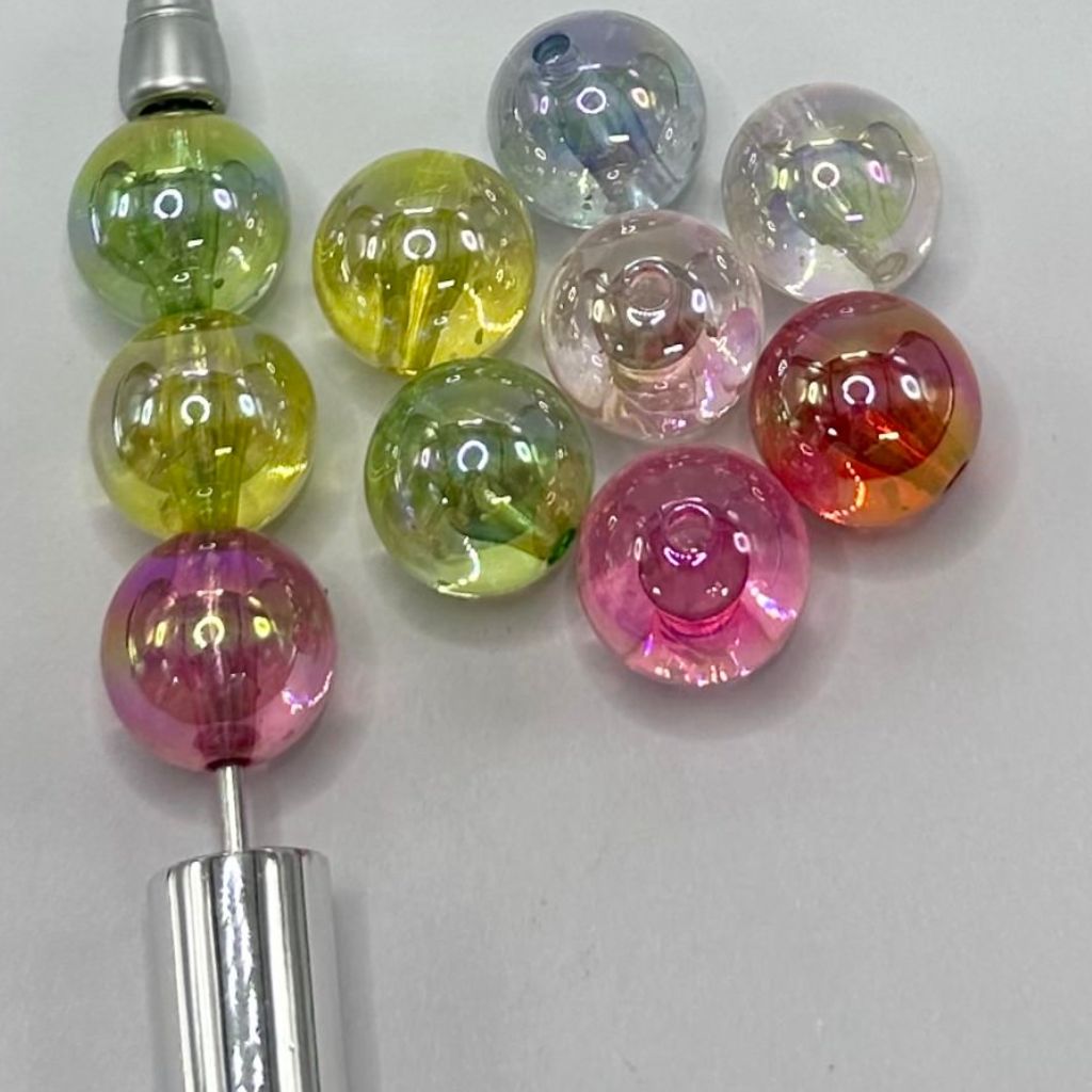 Luminous and Semi Transparent Shiny Acrylic Beads 16mm