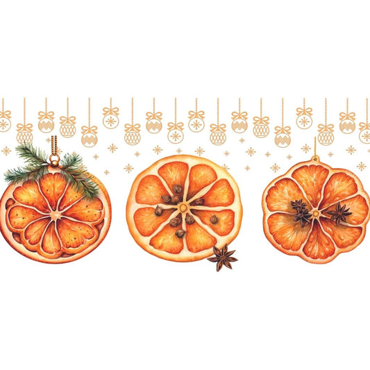 H-667, Cup Wraps Transfer Stickers Tumblers, 16 Oz, 240x110mm, Christmas Watercolor Dry Orange