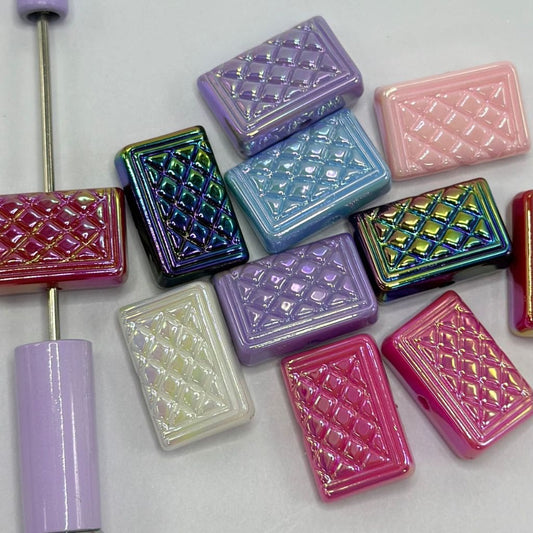 Purse Acrylic Beads Women's Hand Bag Glossy Cute 15.5*23mm Random Mix