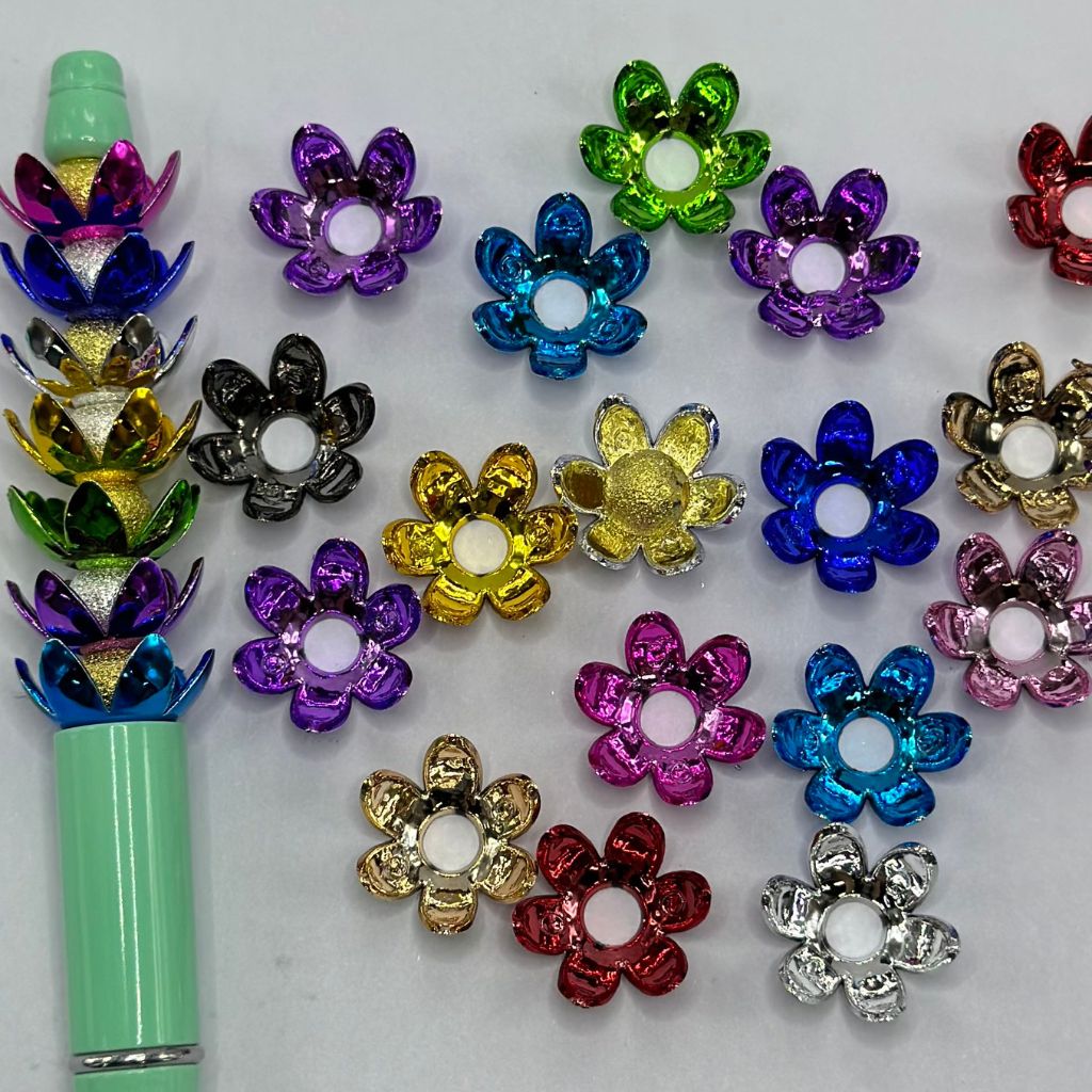 Bead Caps in Metallic Colors Bead Cage Lotus Flower Floral 16mm