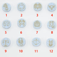 Gray, Blue, Light Blue and Pink 12 Zodiac Signs Constellations Star Signs Silicone Focal Beads, One of Each
