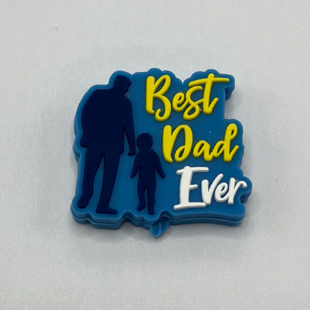 Best Dad Ever Father and Kid Silicone Focal Beads