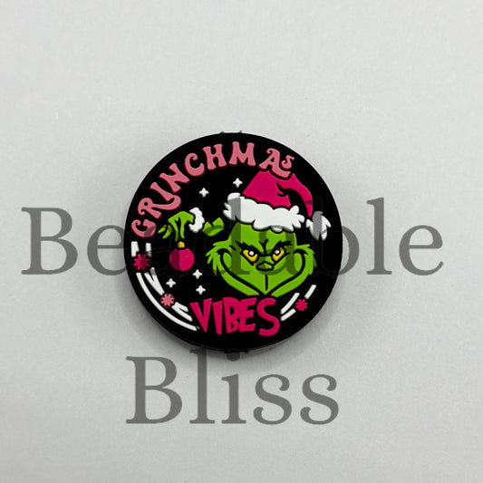 Green Man with Red Hat Merry Grinchmas Vibes Silicone Focal Beads  (ship out in around 4-6 Days after ordering)