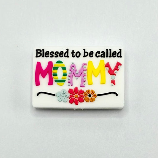 Blessed to be Called Mommy Colorful Text Mother Silicone Focal Beads