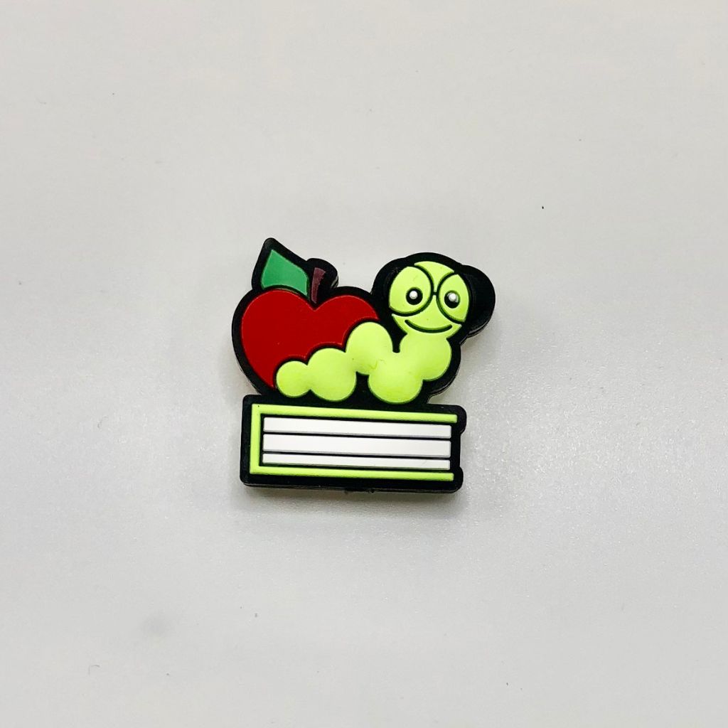 Bookworm Apple Worm Silicone Focal Beads