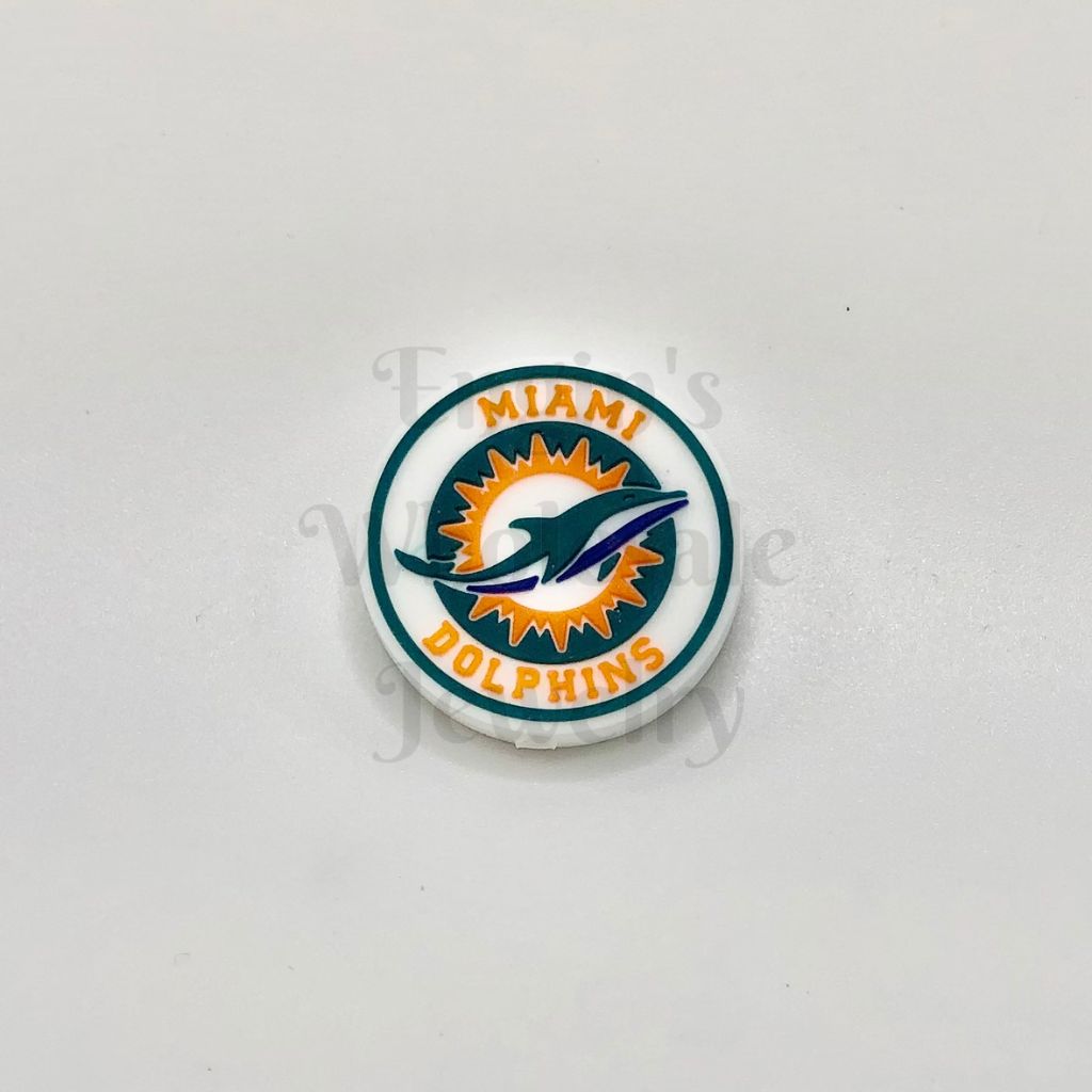 Miami Dolphin Football Silicone Focal Beads