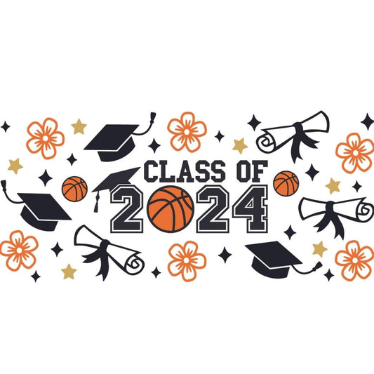 H-2914, Cup Wraps Transfer Stickers Tumblers, 16 Oz, 240x110mm, Graduation Class Of 2024