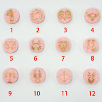 Gray, Blue, Light Blue and Pink 12 Zodiac Signs Constellations Star Signs Silicone Focal Beads, One of Each