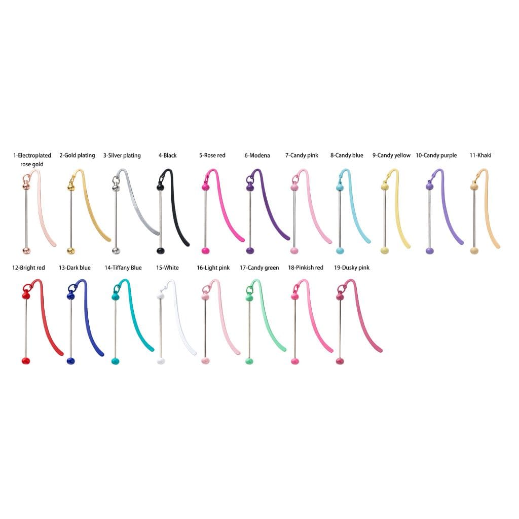 Beaded Bookmark Bulk Beadable Book Mark Metal DIY Pack, Size 86mm, 3.38 inches