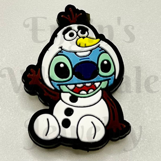 Stitch Snowman Silicone Focal Beads
