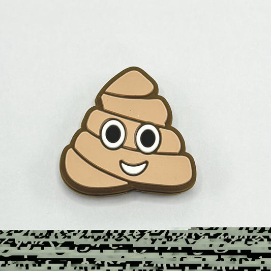 Cute Brown Poop Smiling Shit Emoji Silicone Focal Beads