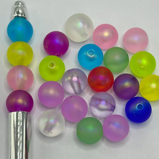 カラフルなラバータッチペイントビーズ ファントムフィールアクリルビーズ ランダムミックス 18mm、16mm、14mm