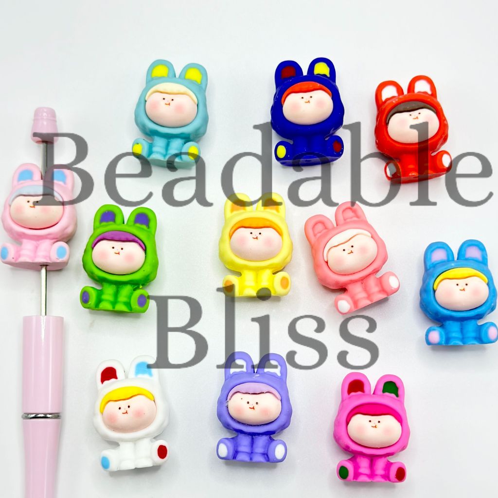 Bedazzled Rabbitears Little Cute Kids with Bunny Ears Rabbit Beads and Pen Toppers ...