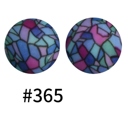 Tiffany Stained Glass Printed Silicone Beads Number 365