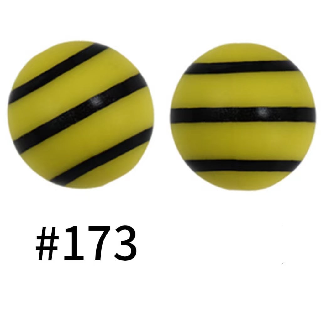 Bee Printed Silicone Beads Number 173