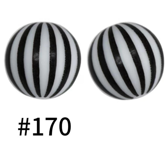 White Balloon Printed Silicone Beads Number 170
