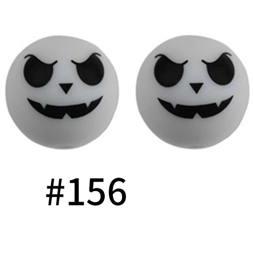ジャッキー ハロウィン プリント シリコン ビーズ ナンバー 156