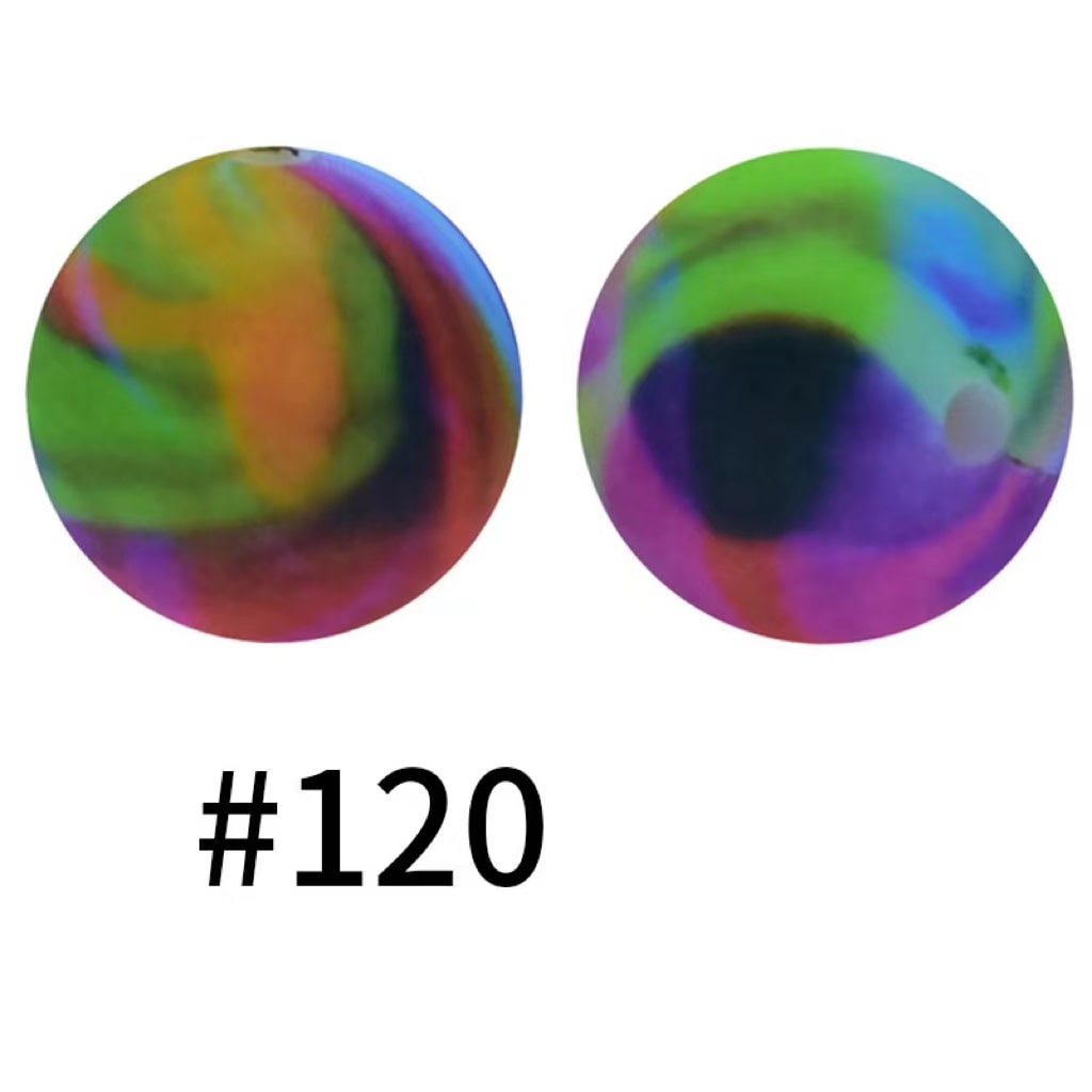 Northern Lights Printed Silicone Beads Number 120