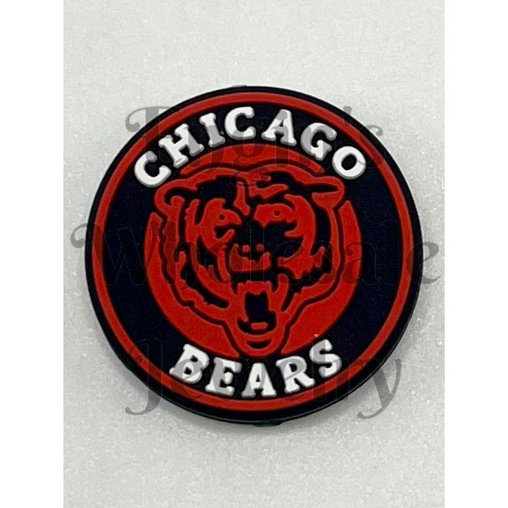 Chicago Bears logo on a black background

