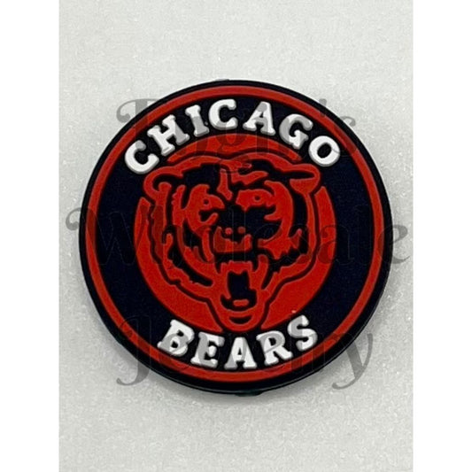 Chicago Bears logo on a black background

