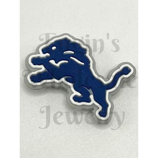 Blue lion logo on a white background

