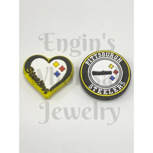 Pittsburgh Football Silicone Focal Beads, Random Mix Color
