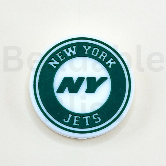 New York Jets logo on a circular green and white background

