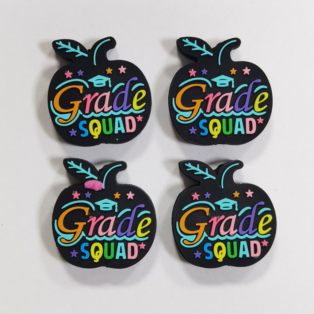 Grade Squad School Apples Silicone Focal Beads