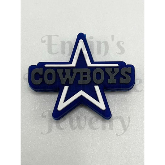 Navy Blue Texas Football Silicone Focal Beads