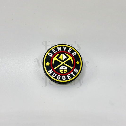 Denver Nuggets logo on a round badge with a white background

