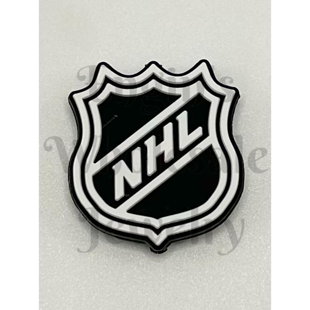 NHL logo on a textured gray background

