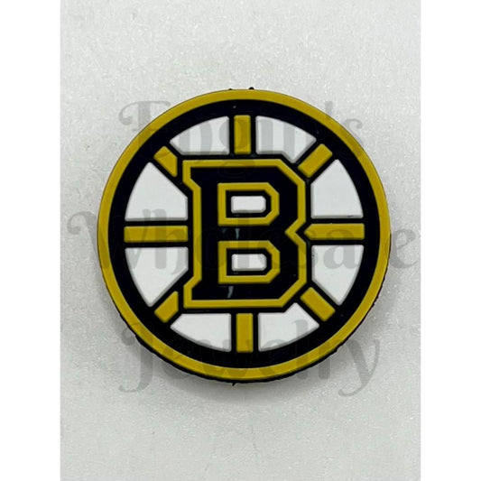 Circular logo with a yellow 'B' on a white background


