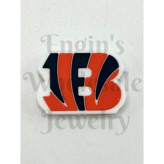 Logo with orange and black colors on a white background

