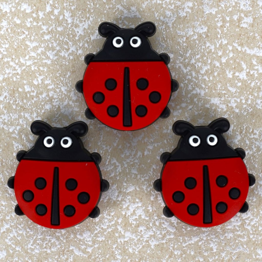 Mini Cute Ladybugs Silicone Focal Beads