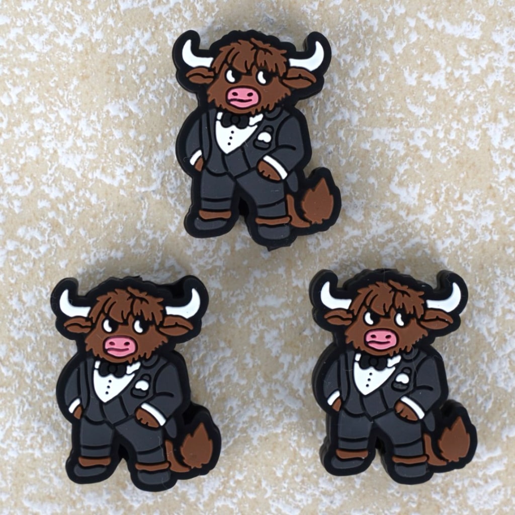 Handsome Cow Bridegroom Silicone Focal Beads