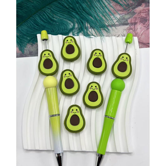 Vivid Cute Green Avocado Fruit Silicone Focal Beads for DIY Jewelry and Crafts