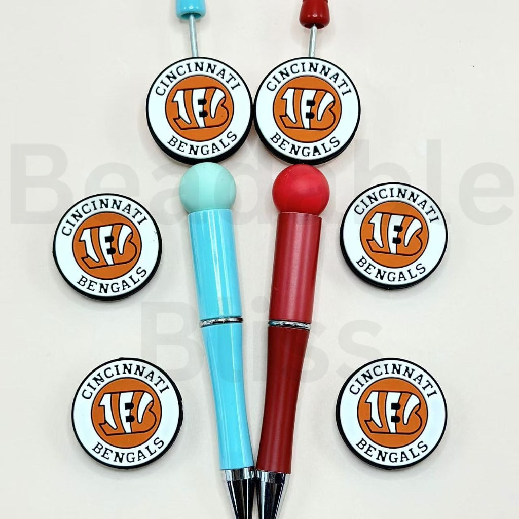 Two pens with Cincinnati Bengals logos on a white background

