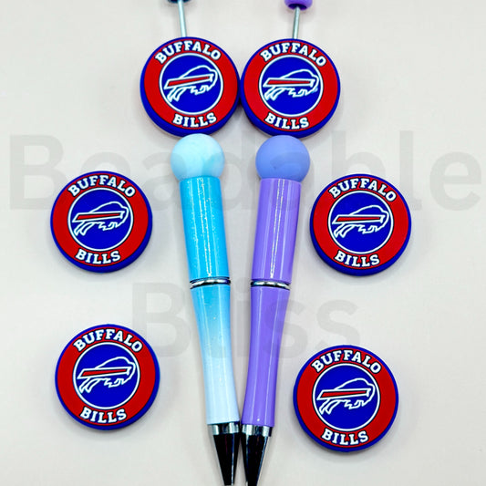 Two pens with Buffalo Bills logo on a white background

