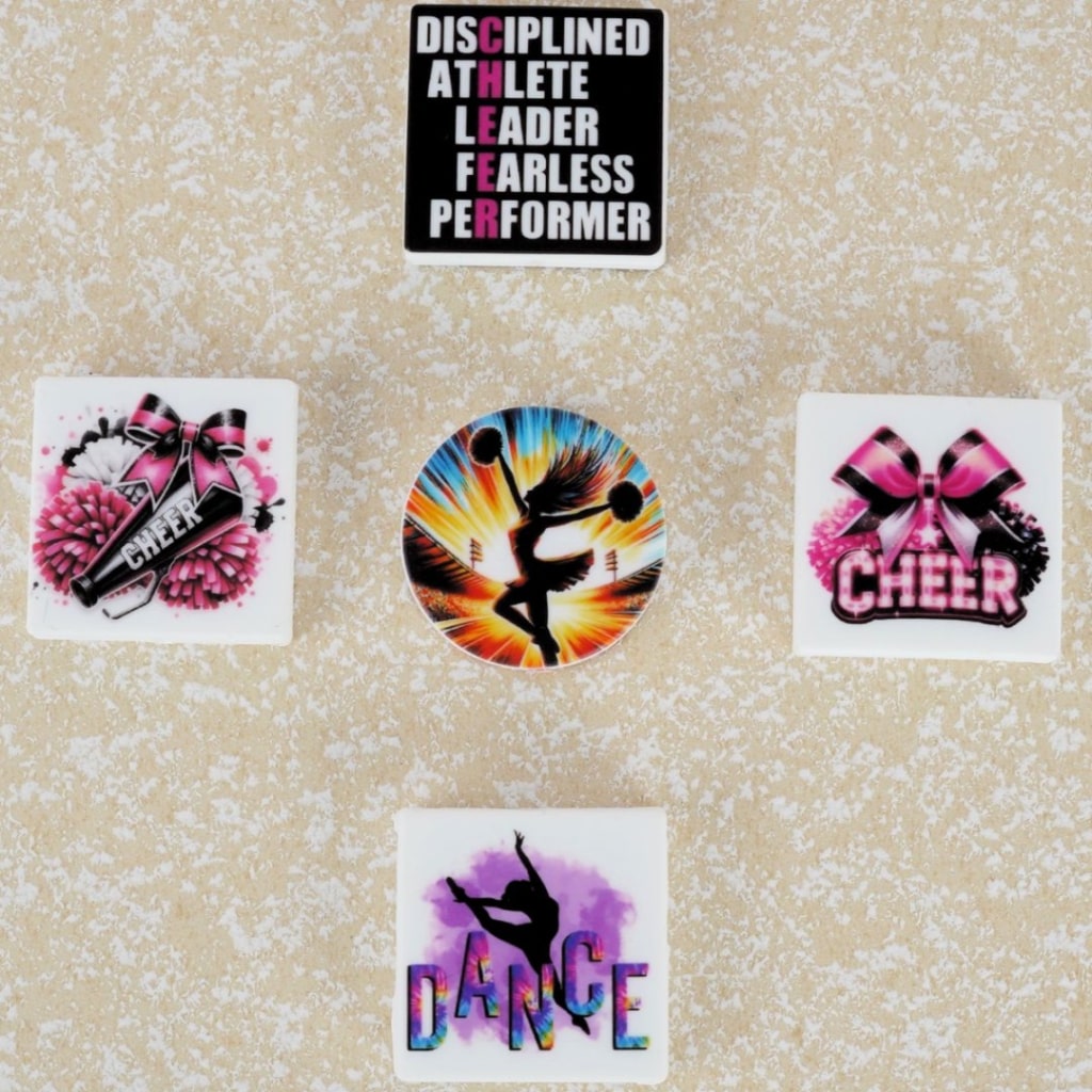 Cheer Dancing Dancer Series Silicone Focal Beads, Random Mix