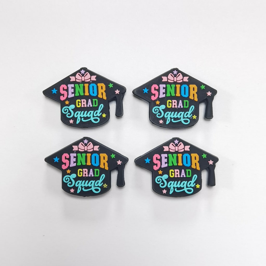 Senior Graduate Squad School Silicone Focal Beads