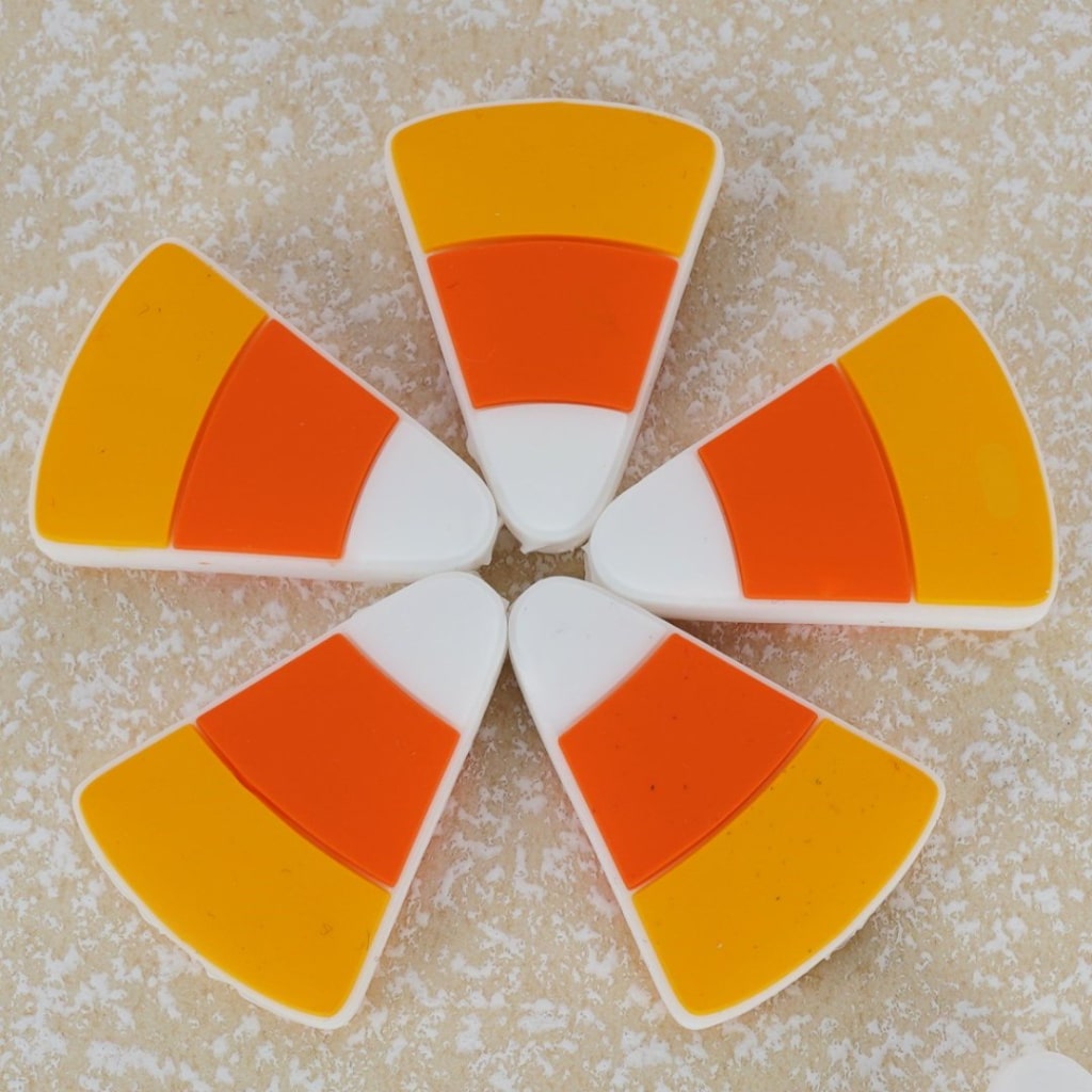 Sweet Yummy Candy Corn Silicone Focal Beads