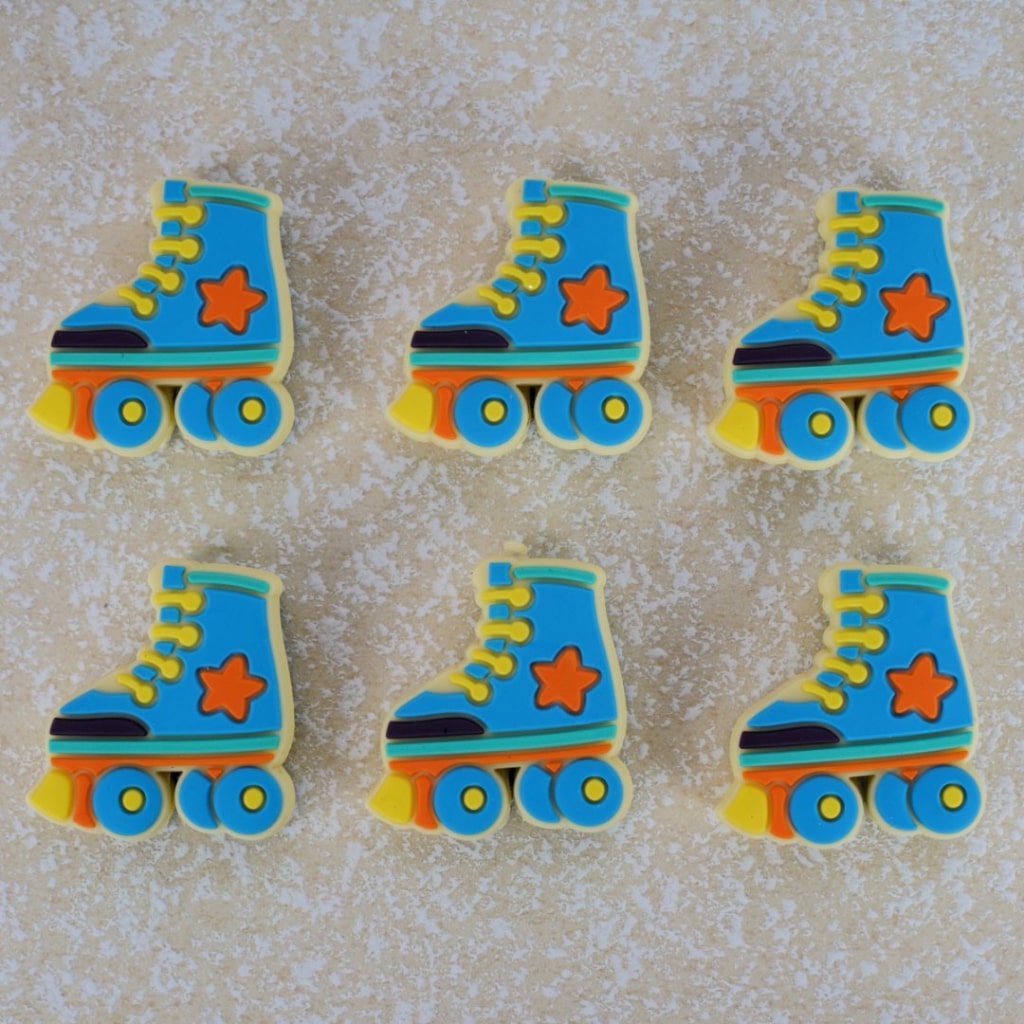 Cute Blue Roller Skate Silicone Focal Beads