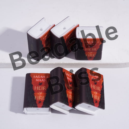 Silicone Focal Beads 3D Mini Book with Aerial Bird Tree Pattern Teenage Fantasy Series